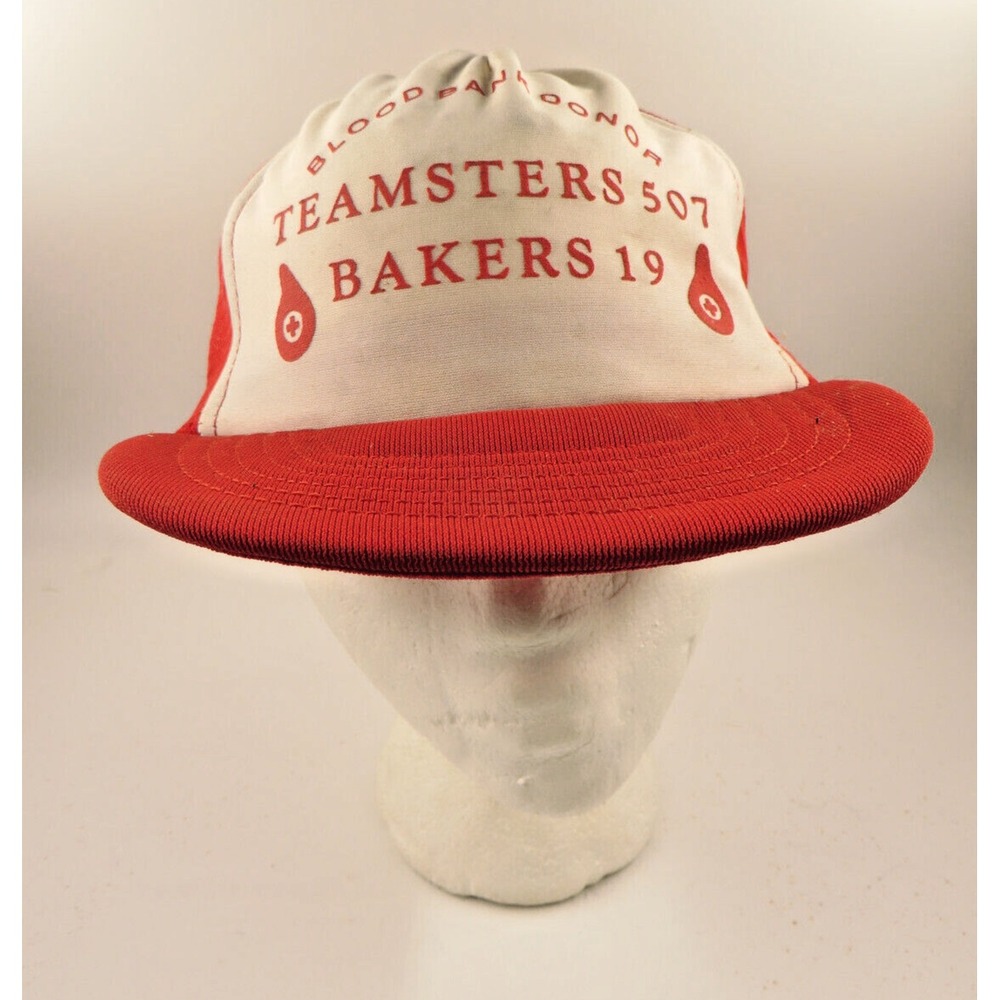Vtg Teamsters Union Local 507 Bakers 19 Snapback Truckers Hat Blood Bank Donor